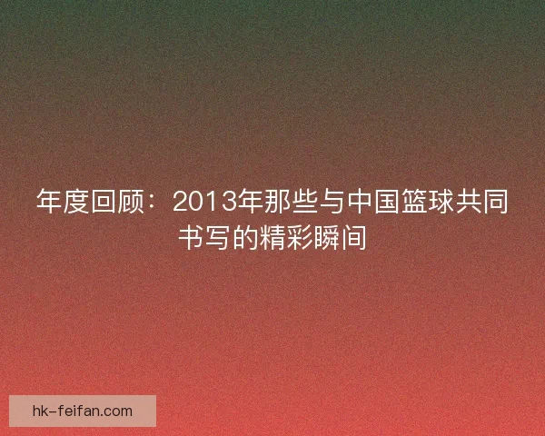 年度回顾：2013年那些与中国篮球共同书写的精彩瞬间
